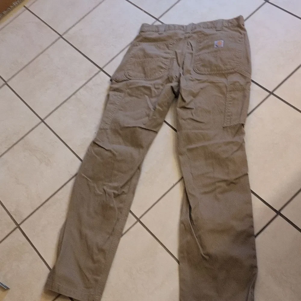 Carhartt Relaxed Fit Twill Utility Work Pant Khaki Tan Color Cargo Size 34 X 32